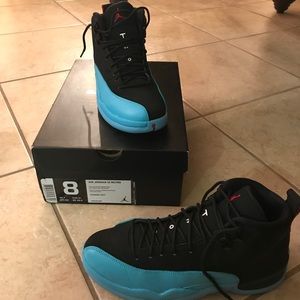 Men's Jordan 12 Black Gamma Blue